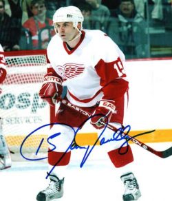 Autographed JASON WOOLLEY Detroit Red Wings Photo