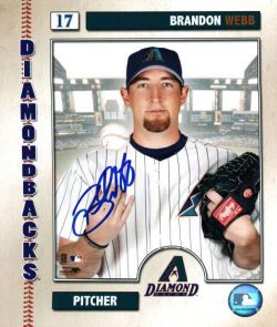 Autographed BRANDON WEBB Arizona Diamondbacks Photo