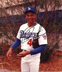 AUTOGRAPHED TOM GOODWIN Los Angeles Dodgers photo