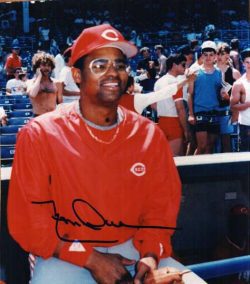 AUTOGRAPHED  photo LEON DURHAM Cincinnati Reds