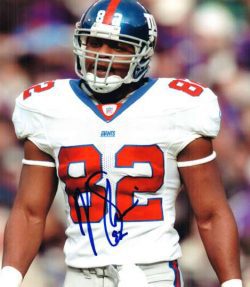 Autographed VISANTHE SHIANCOE New York Giants photo