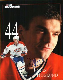 Autographed JONAS HOGLUND Montreal Canadiens Photo