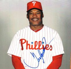 AUTOGRAPHED JUAN SAMUEL photo  Philadelphia Phillies