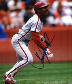 AUTOGRAPHED JUAN SAMUEL 8x10 Philadelphia Phillies Photo