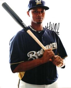 AUTOGRAPHED MARTIN MALDONADO photo  Milwaukee Brewers