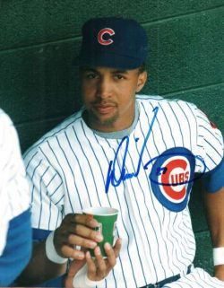 AUTOGRAPHED DERRICK MAY Chicago Cubs Photo