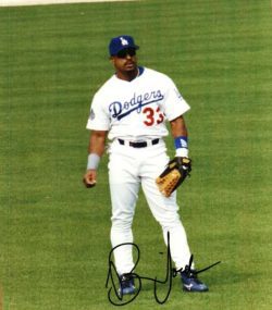AUTOGRAPHED BRIAN JORDAN Los Angeles Dodgers photo