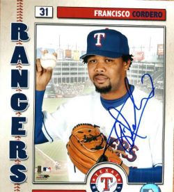 AUTOGRAPHED FRANCISCO CORDERO 8X10 Texas Rangers Photo