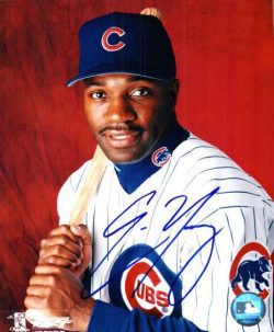 AUTOGRAPHED ERIC YOUNG Chicago Cubs Photo