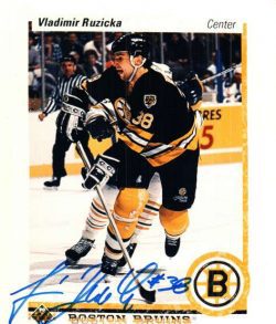 Autographed VLADIMIR RUZICKA Boston Bruins  Photo