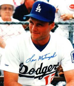 AUTOGRAPHED LEN MATUSZEK Los Angeles Dodgers photo