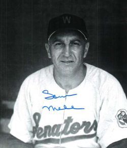 AUTOGRAPHED SAM MELE 8x10 Washington Senators Photo