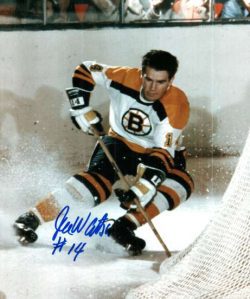 Autographed JOE WATSON Boston Bruins  Photo