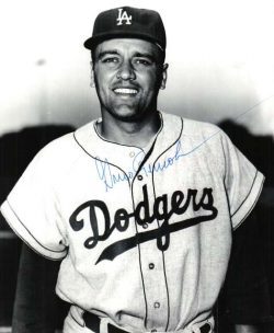 AUTOGRAPHED GINO CIMOLI 8x10 Los Angeles Dodgers photo
