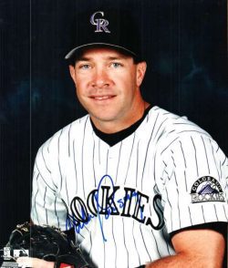 AUTOGRAPHED MIKE LANSING 8X10 Colorado Rockies Photo