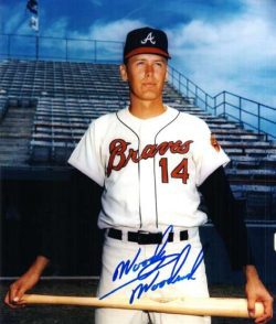 AUTOGRAPHED WOODY WOODWARD MIlwaukee  Braves