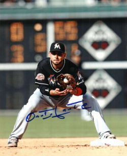 AUTOGRAPHED OMAR INFANTE 8X10 photo Miami Marlins