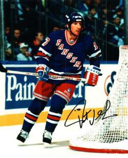 Autographed PAT VERBEEK 8X10 New York Rangers Photo