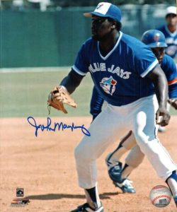 Autographed JOHN MAYBERRY 8X10 Toronto Blue Jays Photo