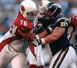 Autographed DEUCE LUTUL photo Arizona Cardinals