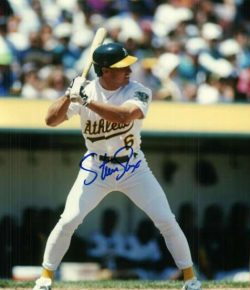 AUTOGRAPHED STEVE SAX photo  -  Oakland A's