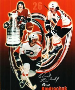 Autographed OREST KINDRACHUK 8X10 photo - Philadelphia Flyers