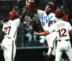 AUTOGRAPHED LARRY BOWA 8X10 Philadelphia Phillies Photo