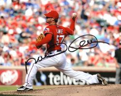 AUTOGRAPHED MARK LOWE photo  Texas Rangers