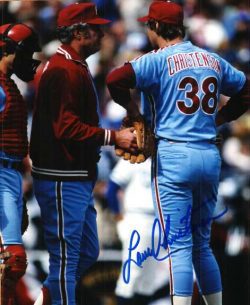 AUTOGRAPHED LARRY CHRISTENSON 8X10 Philadelphia Phillies Photo