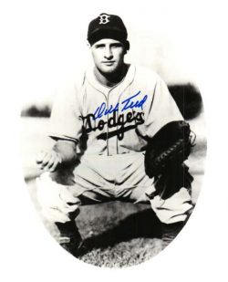 AUTOGRAPHED DICK TEED 8x10 Brooklyn Dodgers photo