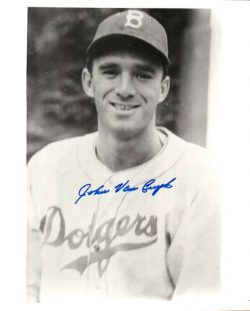 AUTOGRAPHED JOHN VAN CUYK 8x10 Brooklyn Dodgers photo