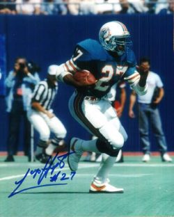 Autographed  LORENZO HAMPTON Miami Dolphins  photo