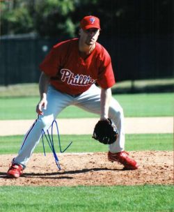 AUTOGRAPHED JUSTIN LEHR photo  Philadelphia Phillies