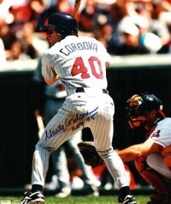 AUTOGRAPHED MARTY CORDOVA 8X10 Minnesota Twins photo