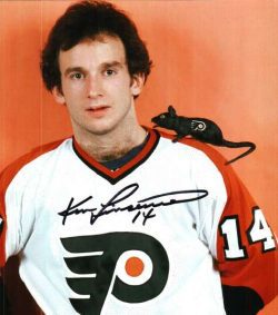 Autographed KEN LINSEMAN 8X10 photo - Philadelphia Flyers