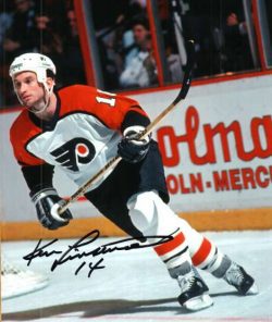 Autographed KEN LINSEMAN 8X10 photo - Philadelphia Flyers
