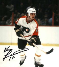 Autographed KEN LINSEMAN 8X10 photo - Philadelphia Flyers