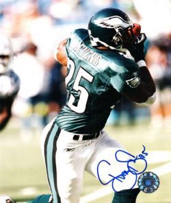 Autographed  DORSEY LEVENS 8X10  Photo - Philadelphia Eagles