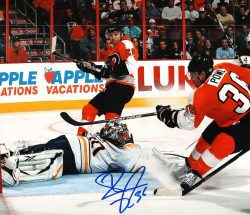 Autographed DARROLL POWE 8X10 Philadelphia Flyers Photo