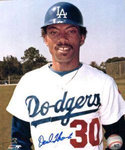 AUTOGRAPHED DERREL THOMAS Los Angeles Dodgers photo