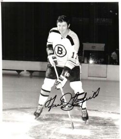 Autographed FRED STANFIELD Boston Bruins  Photo