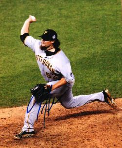 Autographed JOEL HANRAHAN 8X10 Photo - Pittsburgh Pirates