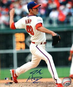 AUTOGRAPHED J.A. HAPP 8x10 Philadelphia Phillies Photo