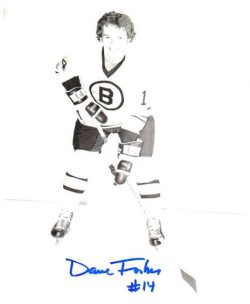Autographed DAVE FORBES Boston Bruins  Photo