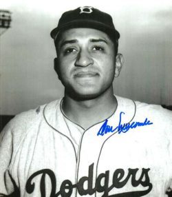 AUTOGRAPHED DON NEWCOMBE Brooklyn Dodgers photo