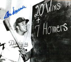 AUTOGRAPHED DON NEWCOMBE 8x10 Brooklyn Dodgers photo