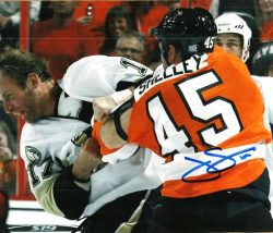 Autographed JODY SHELLEY 8X10 photo - Philadelphia Flyers