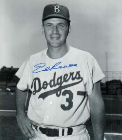 AUTOGRAPHED ED ROEBUCK Brooklyn Dodgers photo