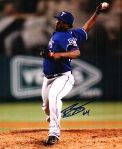 AUTOGRAPHED PEDRO STROP 8X10 photo  Texas Rangers