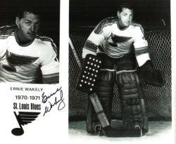 Autographed ERNIE WAKELY St. Louis Blues Photo